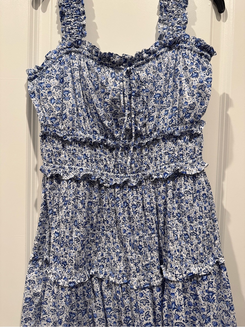 GAP x Doen Blue and White Floral Midi Dress - Picture 2 of 5
